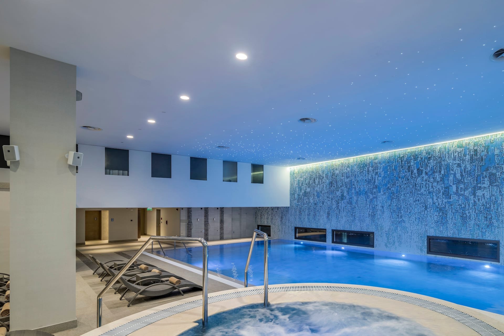 The indoor pool of Doclea Spa at Hilton Podgorica